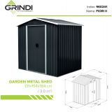 Gerätehaus Geräteschuppen Gartenhaus aus Metall - Fiori II - 131x194x184 Grindi - 11