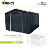 Gerätehaus Geräteschuppen Gartenhaus aus Metall - Fiori IV - 303x236x190 Grindi - 11
