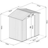 Gerätehaus Geräteschuppen Gartenhaus aus Metall - Fiori II - 131x194x184 Grindi - 10