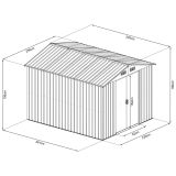 Gerätehaus Geräteschuppen Gartenhaus aus Metall - Fiori IV - 303x236x190 Grindi - 10