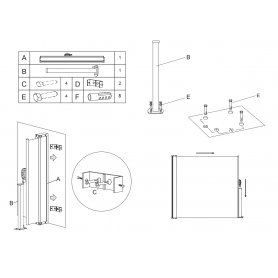 Terasse Markise Windschutz Seitenwand 160x300 - Mistral, Dunkelgrau Grindi - 10