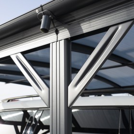 Carport Überdachung Abstellplatz Pavillon ALU 505x300x220 grau - Tilos I Grindi - 4