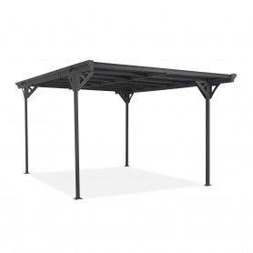 Carport Überdachung Abstellplatz Pavillon ALU 503x305x232 grau - Tilos II Grindi - 1