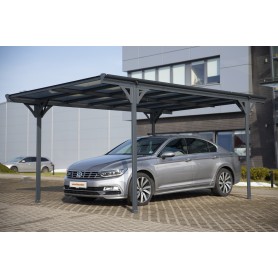 Carport Überdachung Abstellplatz Pavillon ALU 503x305x232 grau - Tilos II Grindi - 2
