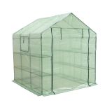 Foliengewächshaus Treibhaus Pflanzenhaus mit Regal - 200x200x220 - grün Grindi - 3