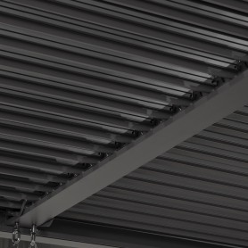 Garten Pergola Pavillon Terrassendach mit aufklappbarem Dach grau - Kea II 3x4m Grindi - 3