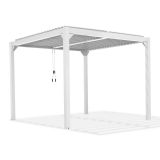Garten Pergola Pavillon Terrassendach mit aufklappbarem Dach Weiß - Kea I 3x3m Grindi - 1