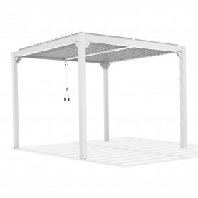 Garten Pergola Pavillon Terrassendach mit aufklappbarem Dach Weiß - Kea II 3x4m Grindi - 1