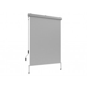 Senkrechtmarkise Außenrollo Sonnenschutzrollo 140x250 - Solano I, hellgrau Grindi - 1