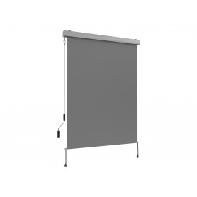Senkrechtmarkise Außenrollo Sonnenschutzrollo 140x250 - Solano I, Grau Grindi - 1