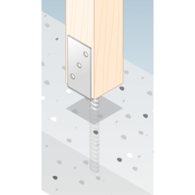 Stützenfuß Pfostenträger Pfostenanker galvanisiert gelb - PS Typ U GRUNDLINE - 22