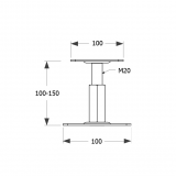 Stützenfuß Pfostenträger höhenverstelbar Gewinde Schwarz - PR GRUNDLINE - 2