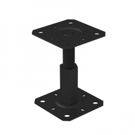 Stützenfuß Pfostenträger höhenverstelbar Gewinde Schwarz - PR GRUNDLINE - 1