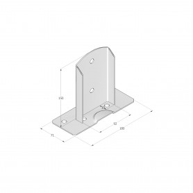 Stützenfuß Pfostenträger Pfostenanker - galvanisiert gelb - PSD GRUNDLINE - 2