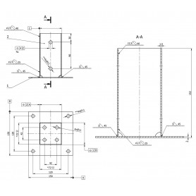 Aufschraubhülse Bodenhülse Pfostenträger – rechteckig Schwarz - PSP GRUNDLINE - 3