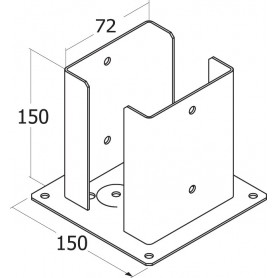 Dekorativ Stützenfuß Pfostenträger Pfostenanker - galvanisiert gelb - PSPD GRUNDLINE - 2
