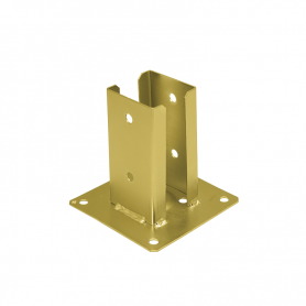Dekorativ Stützenfuß Pfostenträger Pfostenanker - galvanisiert gelb - PSPD GRUNDLINE - 1