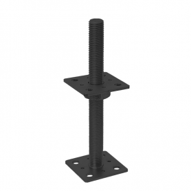 Stützenfuß Pfostenträger, höhenverstelbar zum Aufschrauben - PSR M24 Schwarz GRUNDLINE - 1